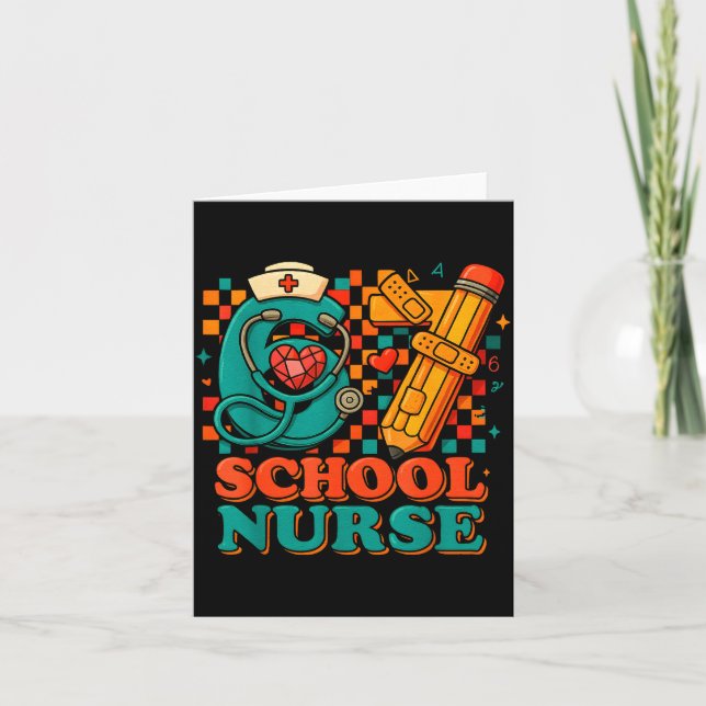 Tarjeta 67 School Nurse Days Pencil Heart Funny Medical  (Anverso)