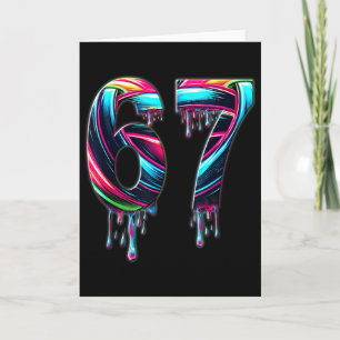 Tarjeta 67 Seis Siete 6 7 Diseño De Meme Divertido 6 7