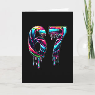 Tarjeta 67 Seis Siete 6 7 Diseño De Meme Divertido 6 7 