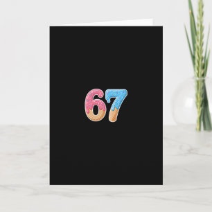 Tarjeta 67 Seis Siete 6 7 Meme Helado Goteo Frente Y Trase