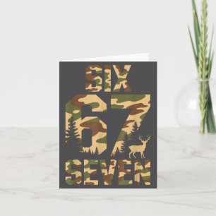 Tarjeta 67 Seis Siete Camo Ciervo Cacho Meme Divertido Caz