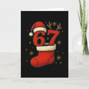 Tarjeta 67 Seis Siete Divertido Gen Alpha Meme Navidad 202