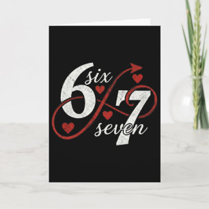 Tarjeta 67 Seis Siete Infinito Corazón Bucle San Valentín