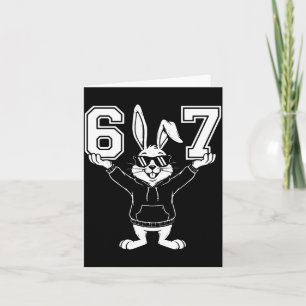 Tarjeta 67 seis siete lindo conejo con gafas de sol