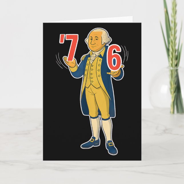 Tarjeta 67 Seis Siete Meme Divertido George Washington  (Anverso)