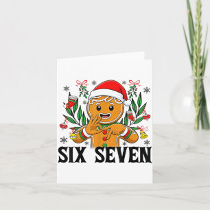 Tarjeta 67 Seis Siete Meme Divertido Navidad Pan De Jengib
