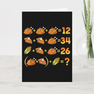 Tarjeta 67 Seis Siete Meme Matemáticas Día de Acción de Gr