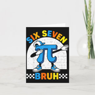 Tarjeta 67 seis siete meme matemáticas divertido día profe
