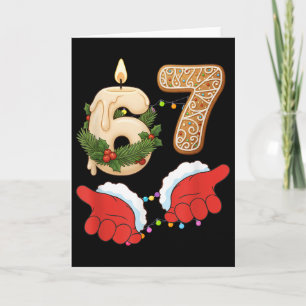 Tarjeta 67 Seis Siete Meme Navidad Vela Jengibre Gen