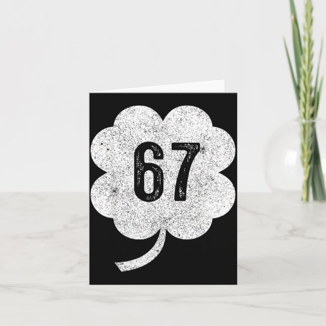 Tarjeta 67 Shamrock Meme St Patrick’s Day Retro Green Luck (Anverso)