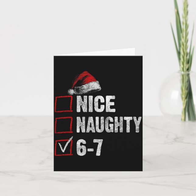 Tarjeta 67 Shirt Nice Naughty 67 Funny Christmas Boys Girl (Anverso)