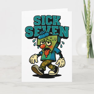 Tarjeta 67 Sick Seven Disfraz de Halloween divertido juego