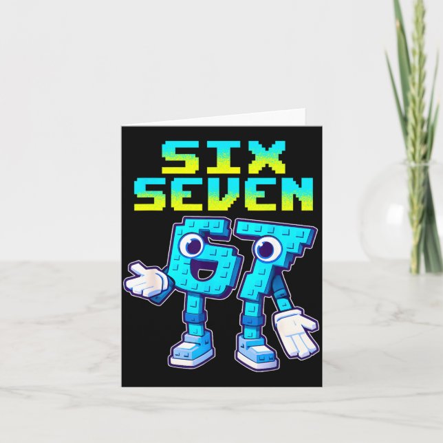 Tarjeta 67 Six Seven 6-7 Funny Italian Brainrot Kids Gamin (Anverso)