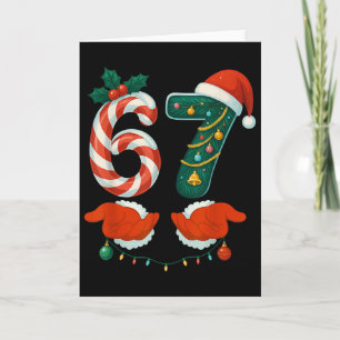 Tarjeta 67 Six Seven 6 7 Meme Alfombra de Navidad para Par