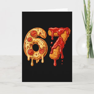 Tarjeta 67 Six Seven 6-7 Pizza & Chicken Nugget - Bra de n