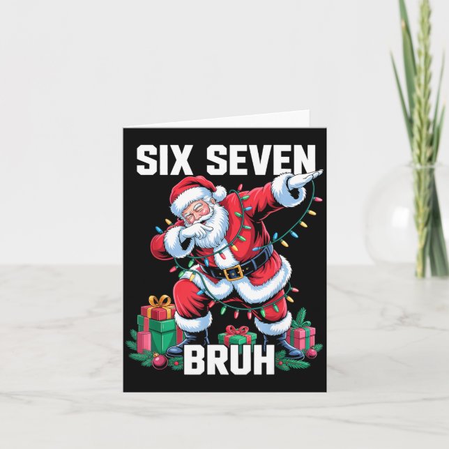 Tarjeta 67 Six Seven Bruh Funny Christmas 6 7 Meme Men Wom (Anverso)