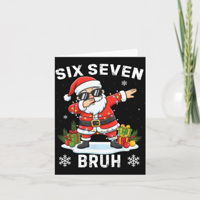 Tarjeta 67 Six Seven Bruh Funny Christmas Meme Trend Tee  (Anverso)