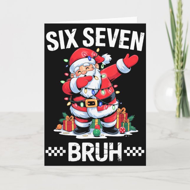 Tarjeta 67 Six Seven Burh Christmas 6 7 Meme  (Anverso)