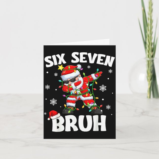 Tarjeta 67 Six Seven Burh Funny Christmas 6 7 Meme Men Wom (Anverso)