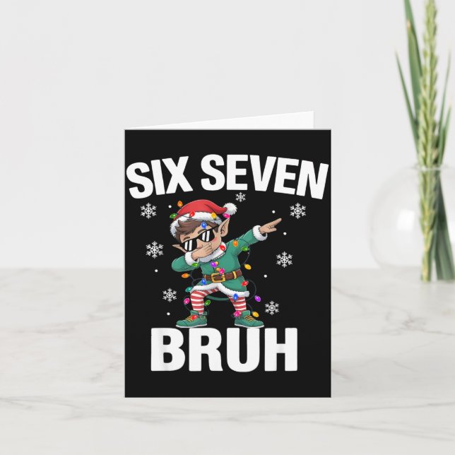 Tarjeta 67 Six Seven Burh Funny Christmas 6 7 Meme Men Wom (Anverso)