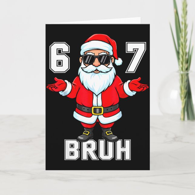 Tarjeta 67 Six Seven Burh Funny Christmas 6 7 Meme Men Wom (Anverso)