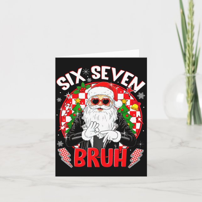 Tarjeta 67 Six Seven Burh Funny Christmas 6 7 Meme Men Wom (Anverso)