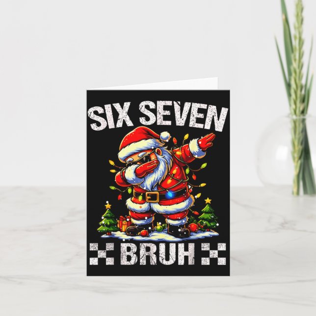Tarjeta 67 Six Seven Burh Funny Christmas 6 7 Meme Men Wom (Anverso)