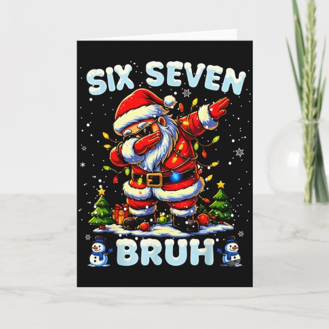 Tarjeta 67 Six Seven Burh Funny Christmas 6 7 Meme Men Wom (Anverso)