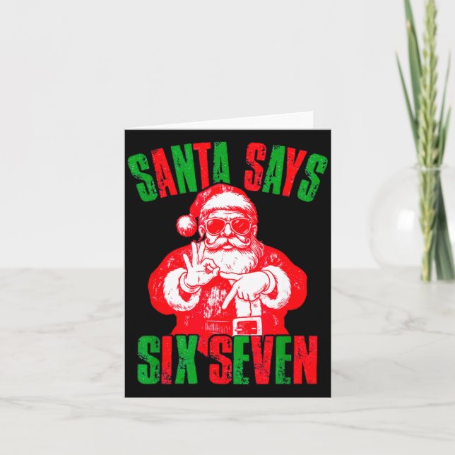 Tarjeta 67 Six Seven Burh Funny Christmas 6 7 Meme Men Wom (Anverso)