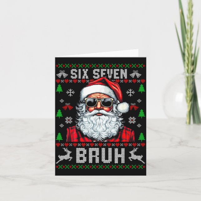 Tarjeta 67 Six Seven Burh Funny Christmas 6 7 Meme Men Wom (Anverso)