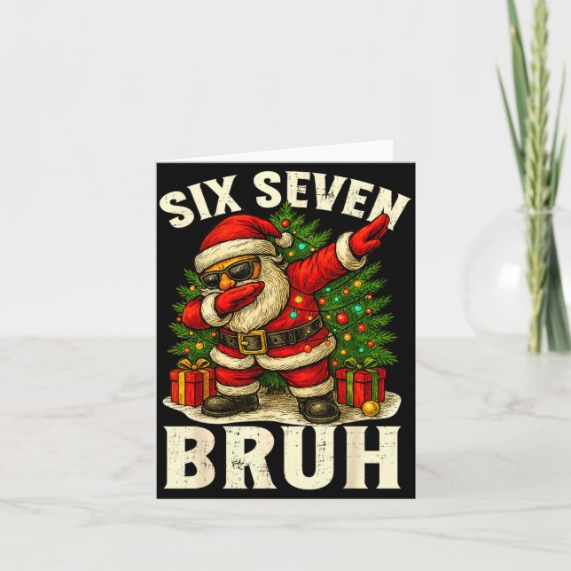 Tarjeta 67 Six Seven Burh Funny Christmas 6 7 Meme Men Wom (Anverso)