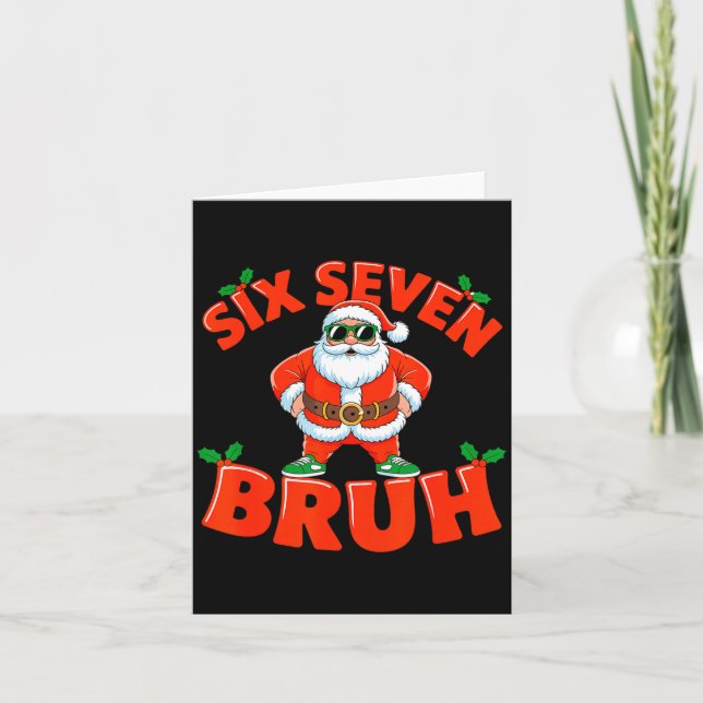 Tarjeta 67 Six Seven Christmas Bruh Santa Six Seven Christ (Anverso)