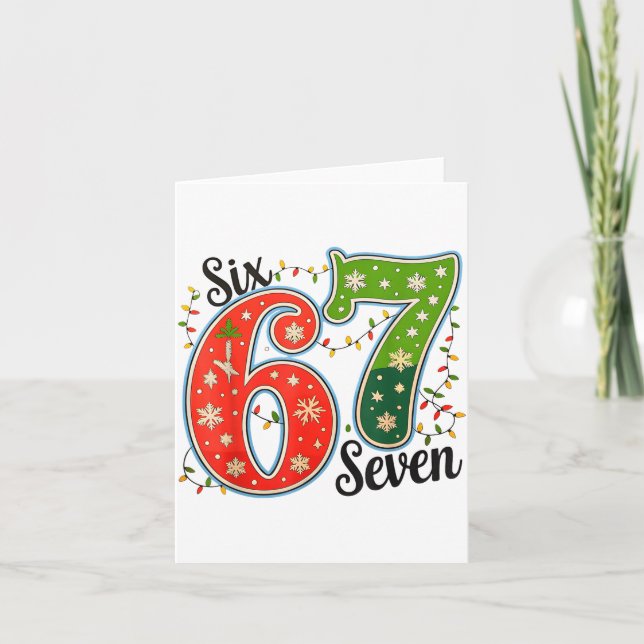 Tarjeta 67 Six Seven Christmas Funny Meme 67 Couples Chris (Anverso)