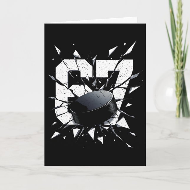 Tarjeta 67 Six Seven Hockey Gen Alpha Meme Cerebral  (Anverso)