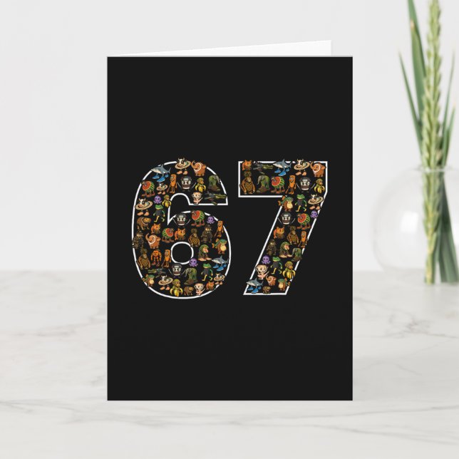 Tarjeta 67 Six Seven Italian Brainrot Gen Alpha Meme  (Anverso)