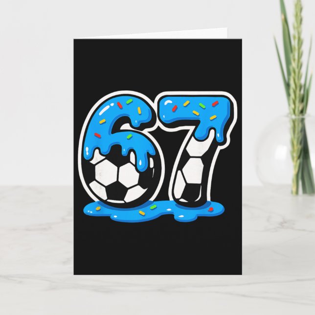 Tarjeta 67 Soccer Ice Cream Drip Brain Rot Meme  (Anverso)