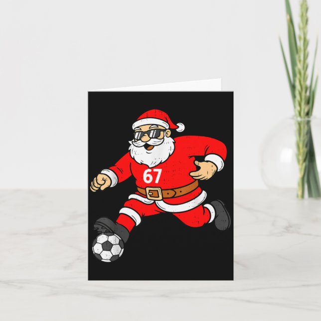 Tarjeta 67 Soccer Santa Six Seven Meme Christmas Srt Men B (Anverso)