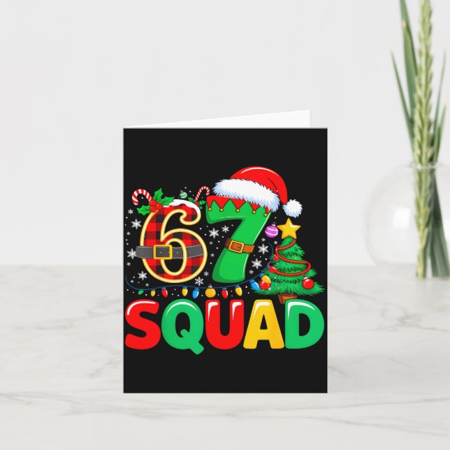 Tarjeta 67 Squad Teacher Christmas Funny Holiday Clroom Cr (Anverso)