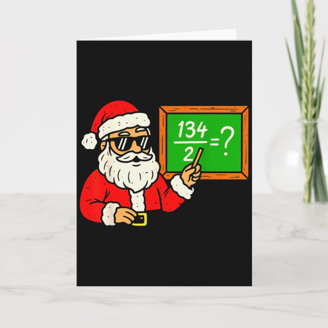 Tarjeta 67 Teacher Christmas Santa Six Seven Meme Brainrot (Anverso)