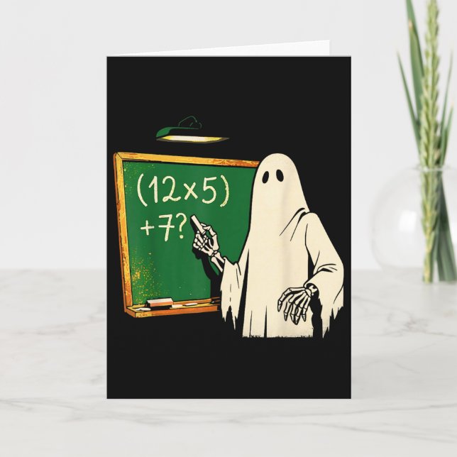 Tarjeta 67 Teacher Halloween Ghost Six Seven Meme Brainrot (Anverso)