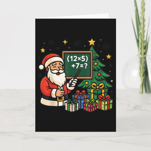 Tarjeta 67 Teacher Santa Christmas Six Seven Meme Brainrot (Anverso)