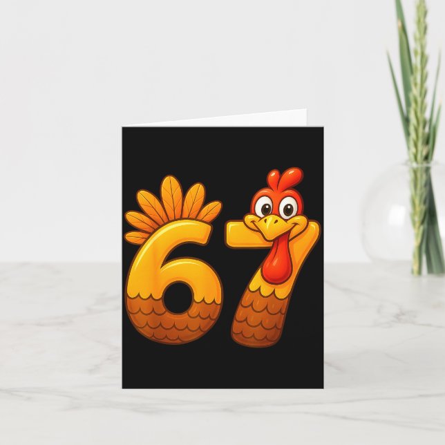 Tarjeta 67 Thanksgiving Funny Turkey Thanksgiving 67 Turke (Anverso)
