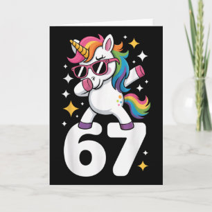 Tarjeta 67 Unicornio haciendo dabbing Seis Siete Meme Dive