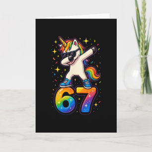 Tarjeta 67 Unicornio haciendo Dabbing Seis Siete Meme Dive