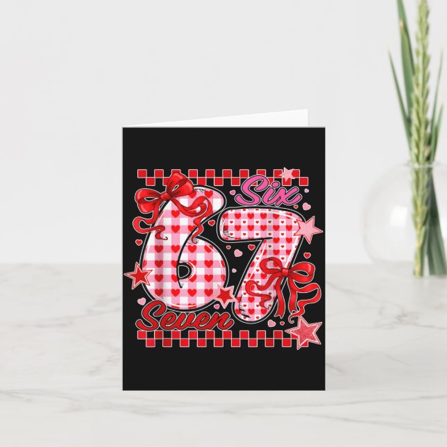 Tarjeta 67 Valentine Six Seven Cute Love Valentine Men Wom (Anverso)