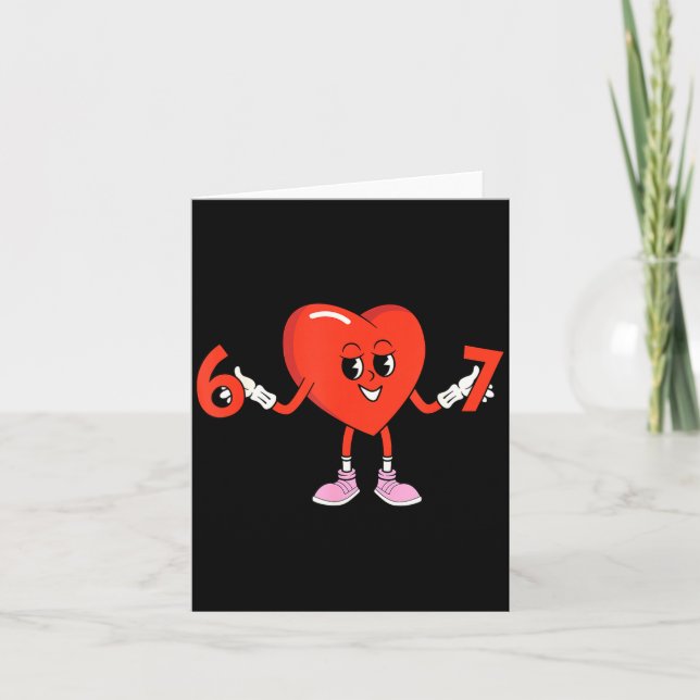 Tarjeta 67 Valentines Funny Six Seven Cute Heart 6 7 Meme  (Anverso)