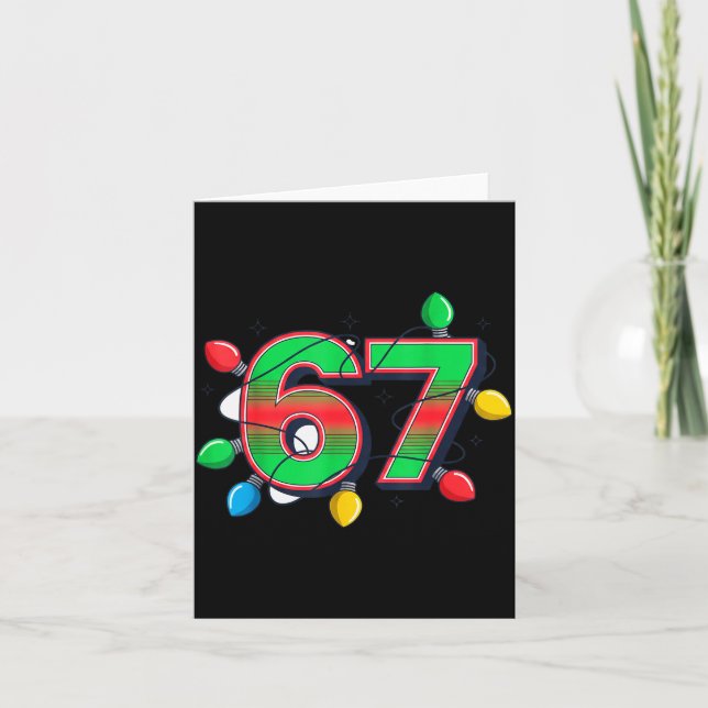 Tarjeta 67 Xmas Lights Tacky Meme Design  (Anverso)