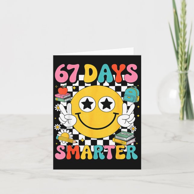 Tarjeta 67th Day Of School 67 Days Smarter Teacher  (Anverso)