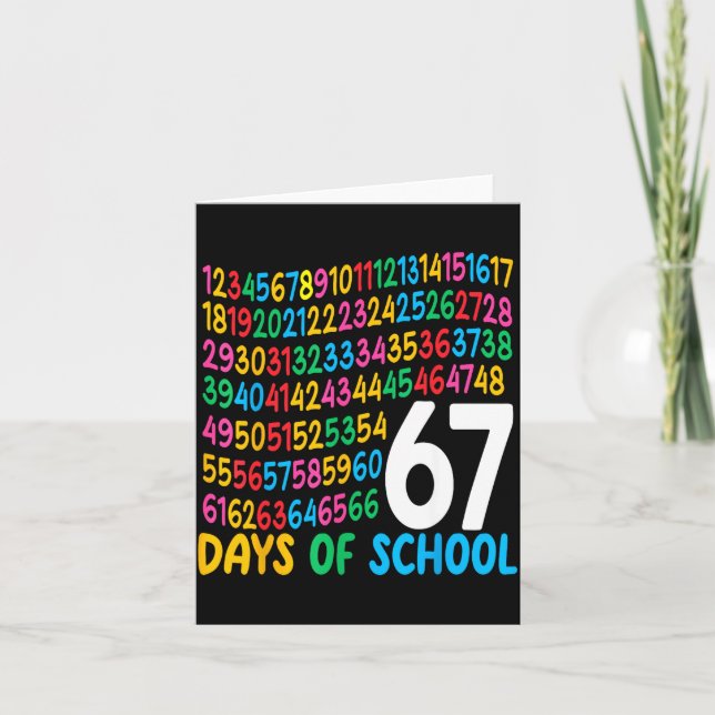 Tarjeta 67th Day Of School 67 Math Numbers Teacher Kids 67 (Anverso)