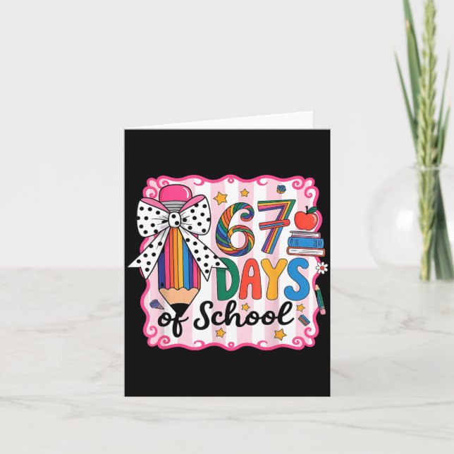 Tarjeta 67th Day Of School 67 Six Seven Math Teacher  (Anverso)